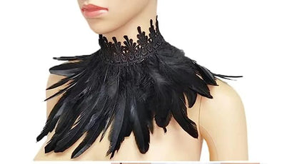 Raven Feather Choker Collar