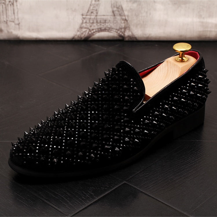 Goth Luxury Men's Spike Formal Wear Loafers