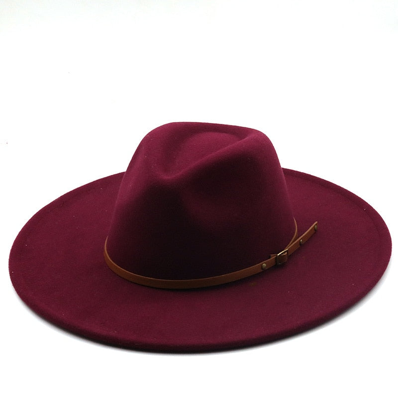 Unisex Wool felt flat brim Hat