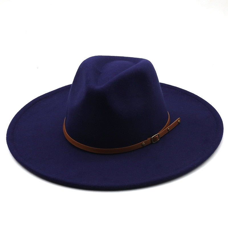 Unisex Wool felt flat brim Hat