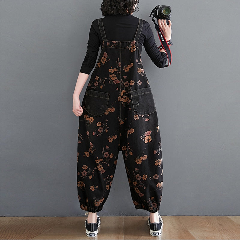 Marilyn Floral Brocade Denim Jumpsuit