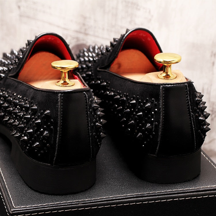 Goth Luxury Men's Spike Formal Wear Loafers