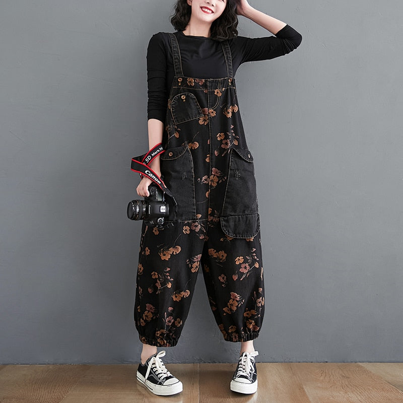 Marilyn Floral Brocade Denim Jumpsuit