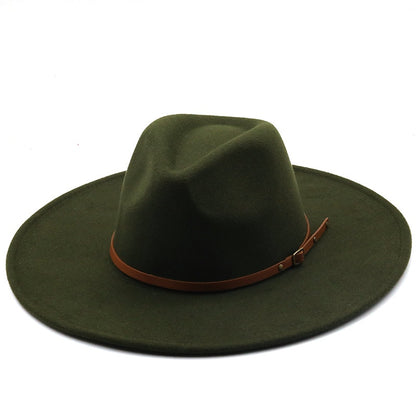 Unisex Wool felt flat brim Hat