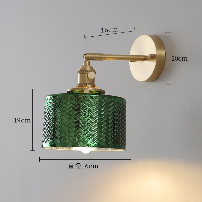 Adjustable Forest Green and Brass Wall sconce