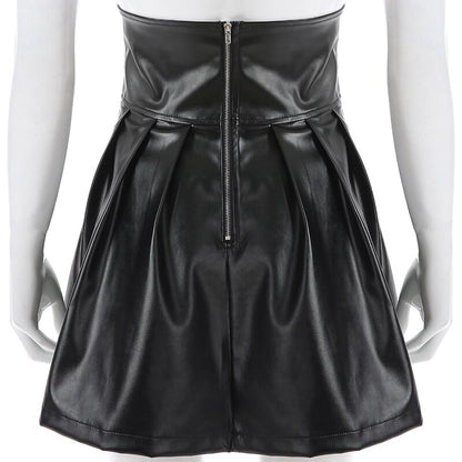 Goth High Waist Bodycon A-Line Pleated Skirt