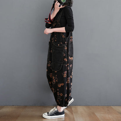 Marilyn Floral Brocade Denim Jumpsuit