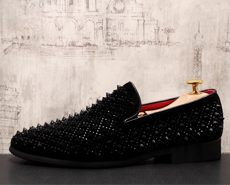 Goth Luxury Men's Spike Formal Wear Loafers