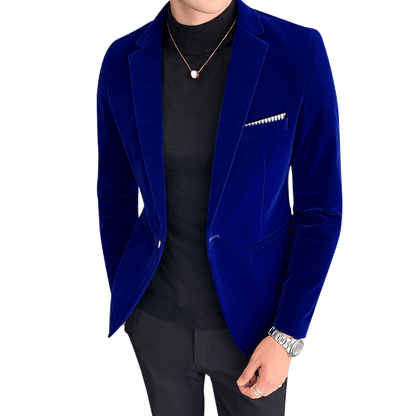 Men's Slim Fit Crushed Velvet Blazer