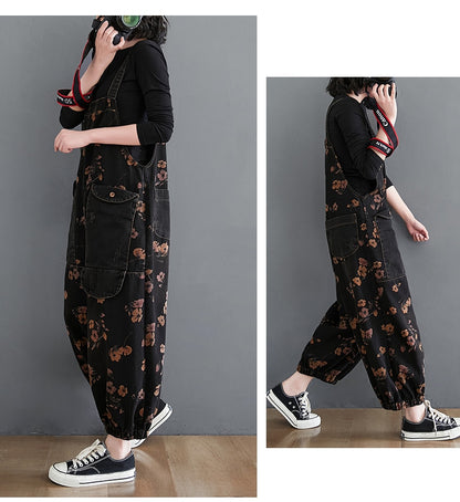 Marilyn Floral Brocade Denim Jumpsuit