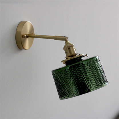 Adjustable Forest Green and Brass Wall sconce