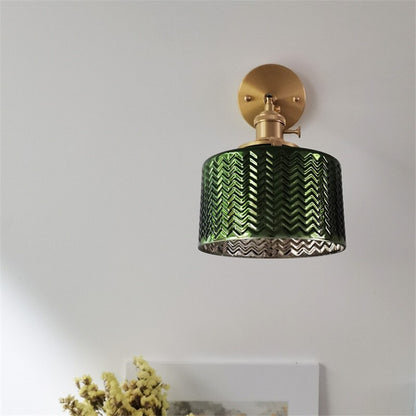 Adjustable Forest Green and Brass Wall sconce