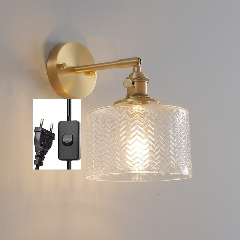 Adjustable Forest Green and Brass Wall sconce