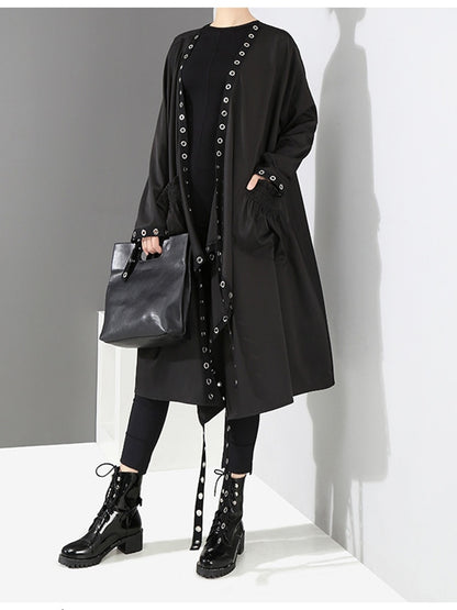 Black Hollow Oversized Jacket