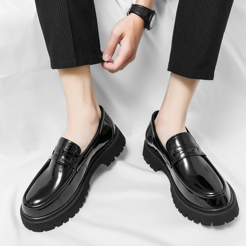 Men's Leather Platform Loafers