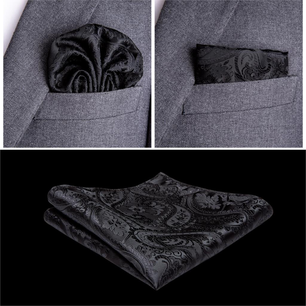 Men's Black Paisley Suit Vest 5pc Set