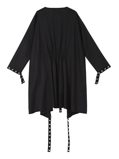 Black Hollow Oversized Jacket