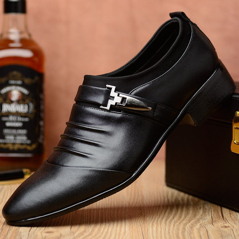 Men's Formal Pointed Leather Slip-On Shoe