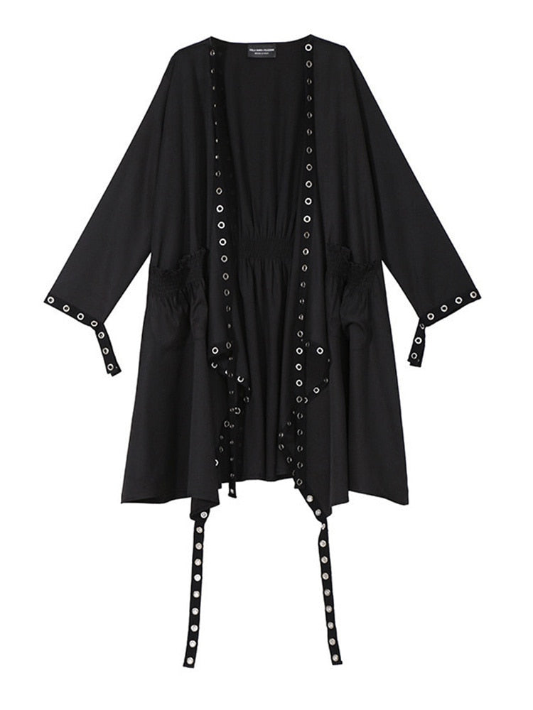 Black Hollow Oversized Jacket