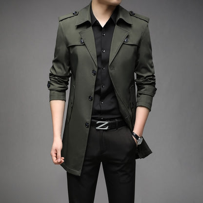 Men's Mid-Length Trench Coat