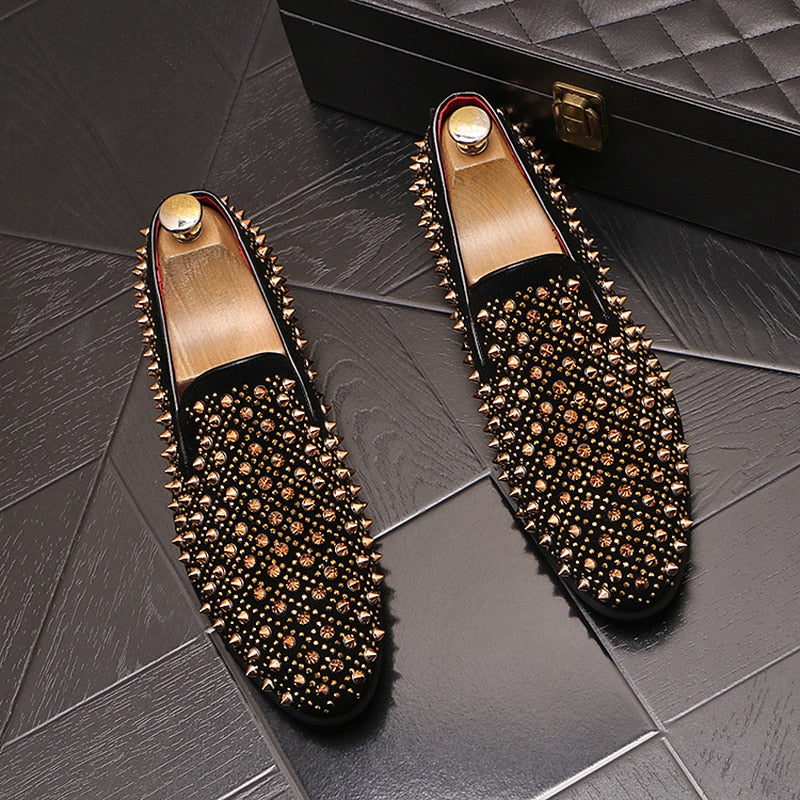 Goth Luxury Men's Spike Formal Wear Loafers