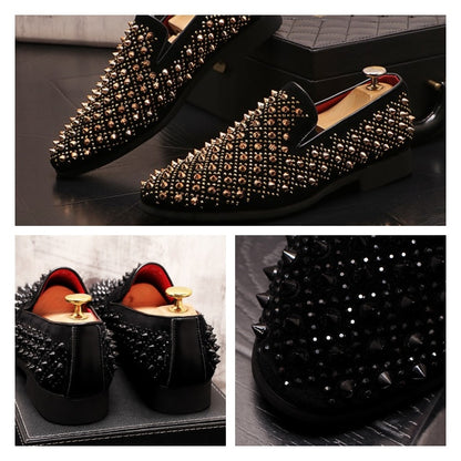 Goth Luxury Men's Spike Formal Wear Loafers