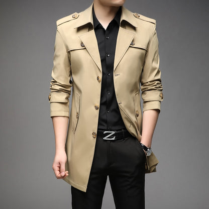 Men's Mid-Length Trench Coat