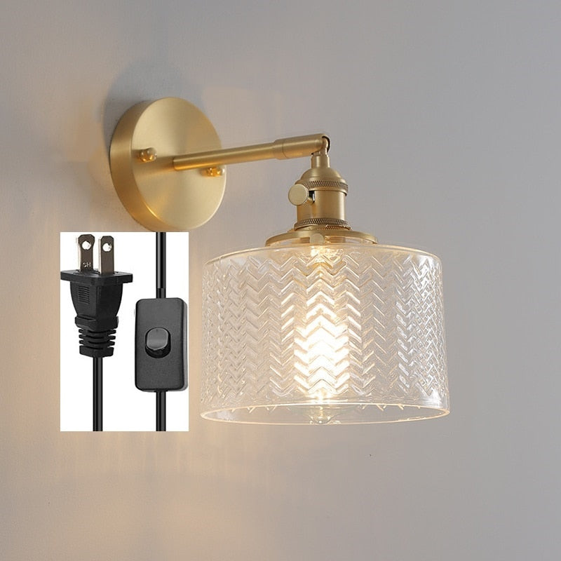 Adjustable Forest Green and Brass Wall sconce