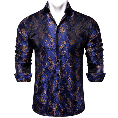 Luxury Men's Paisley Button up Dress Shirt