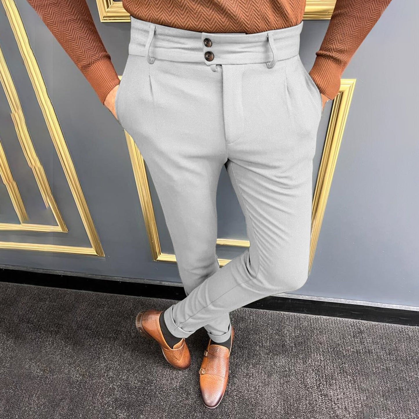 Men's Slim Fit Casual Trousers