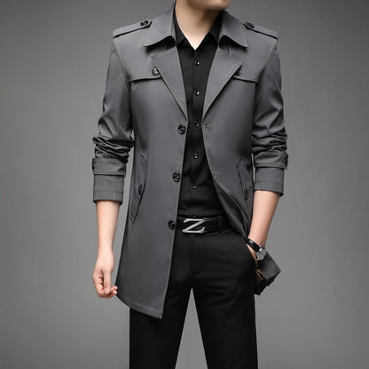 Men's Mid-Length Trench Coat