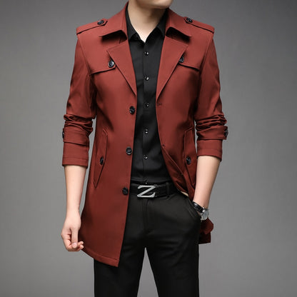 Men's Mid-Length Trench Coat