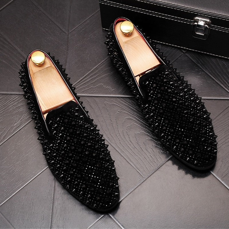 Goth Luxury Men's Spike Formal Wear Loafers