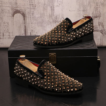 Goth Luxury Men's Spike Formal Wear Loafers