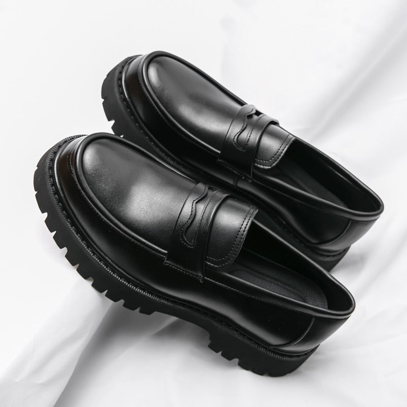 Men's Leather Platform Loafers