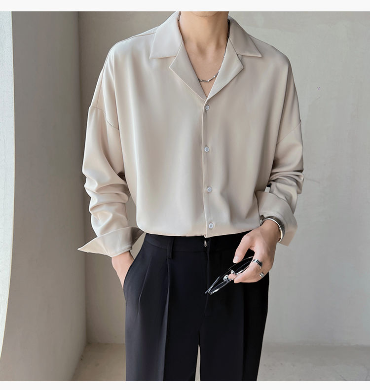 Men's Loose Fit Formal Long Sleeve Shirt