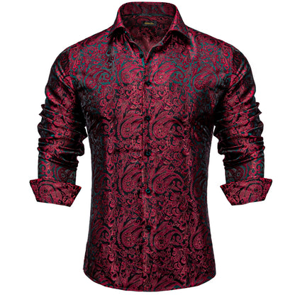 Luxury Men's Paisley Button up Dress Shirt