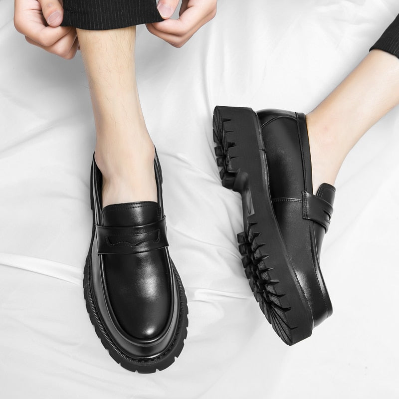 Men's Leather Platform Loafers